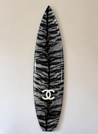 Zebra Print Surfboard Wall Decor