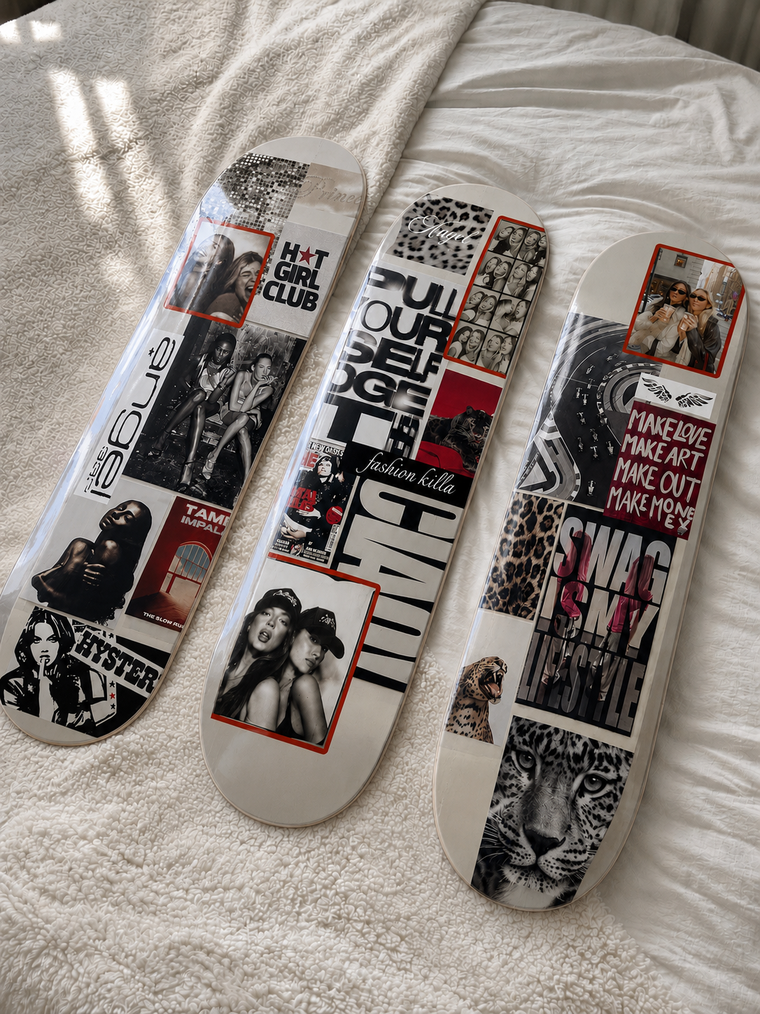 Custom Photo Insert Aesthetic Collage Skateboard Wall Art Set