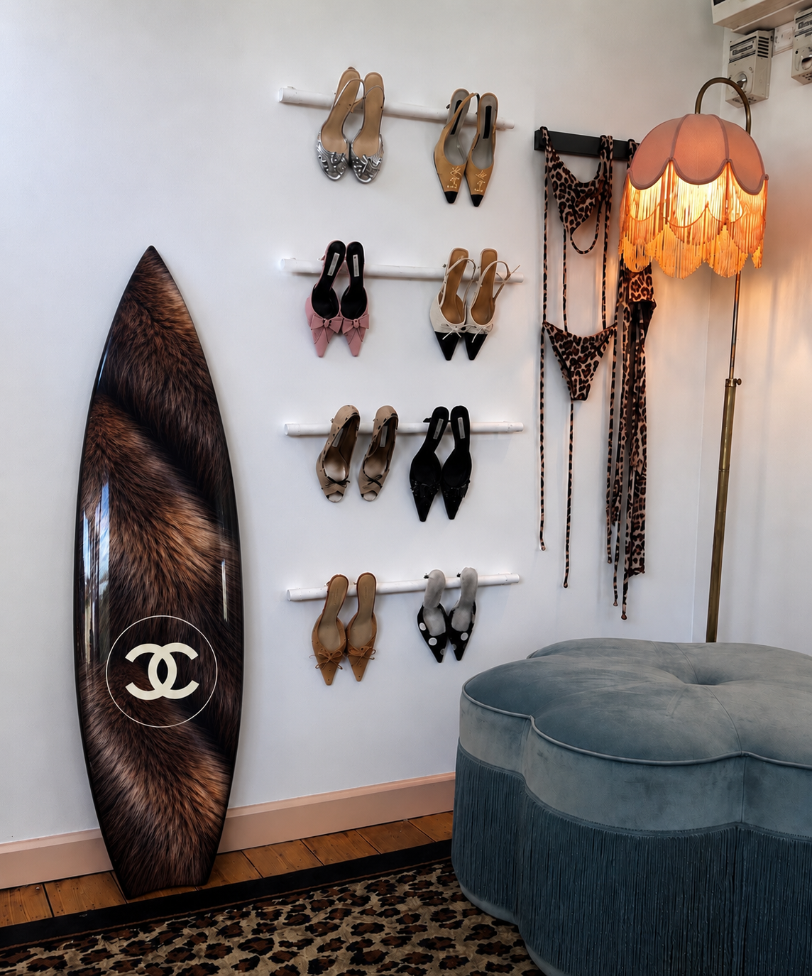Furr Print Surfboard Wall Decor