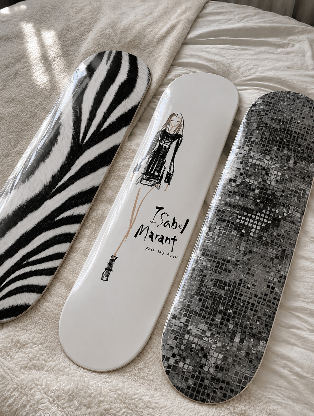 Isabel Marant and Zebra Print Skateboard Wall Decor Set