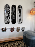 Saint Laurent and Zebra Print Skateboard Wall Decor Set