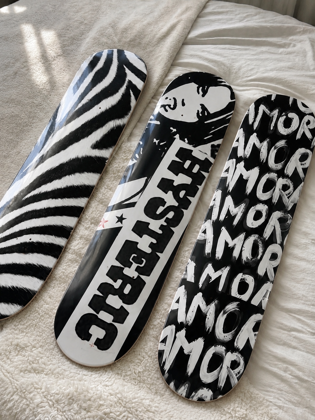 Hysteric Glamour and Zebra Print Skateboard Wall Decor Set