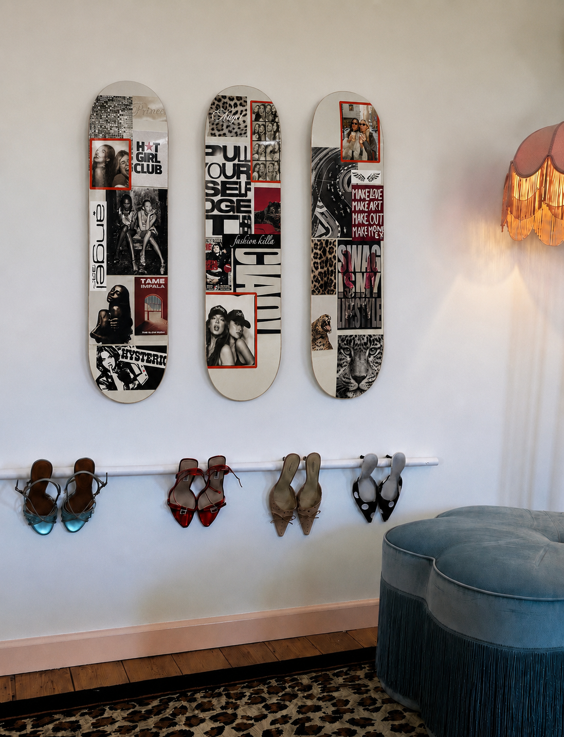 Custom Photo Insert Aesthetic Collage Skateboard Wall Art Set