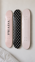 Prada and Polka Dot Skateboard Wall Decor Set