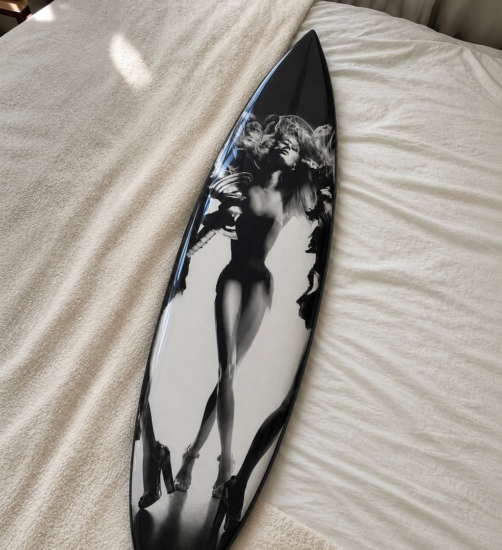 High Fashion Model Surfboard Wall Decor
