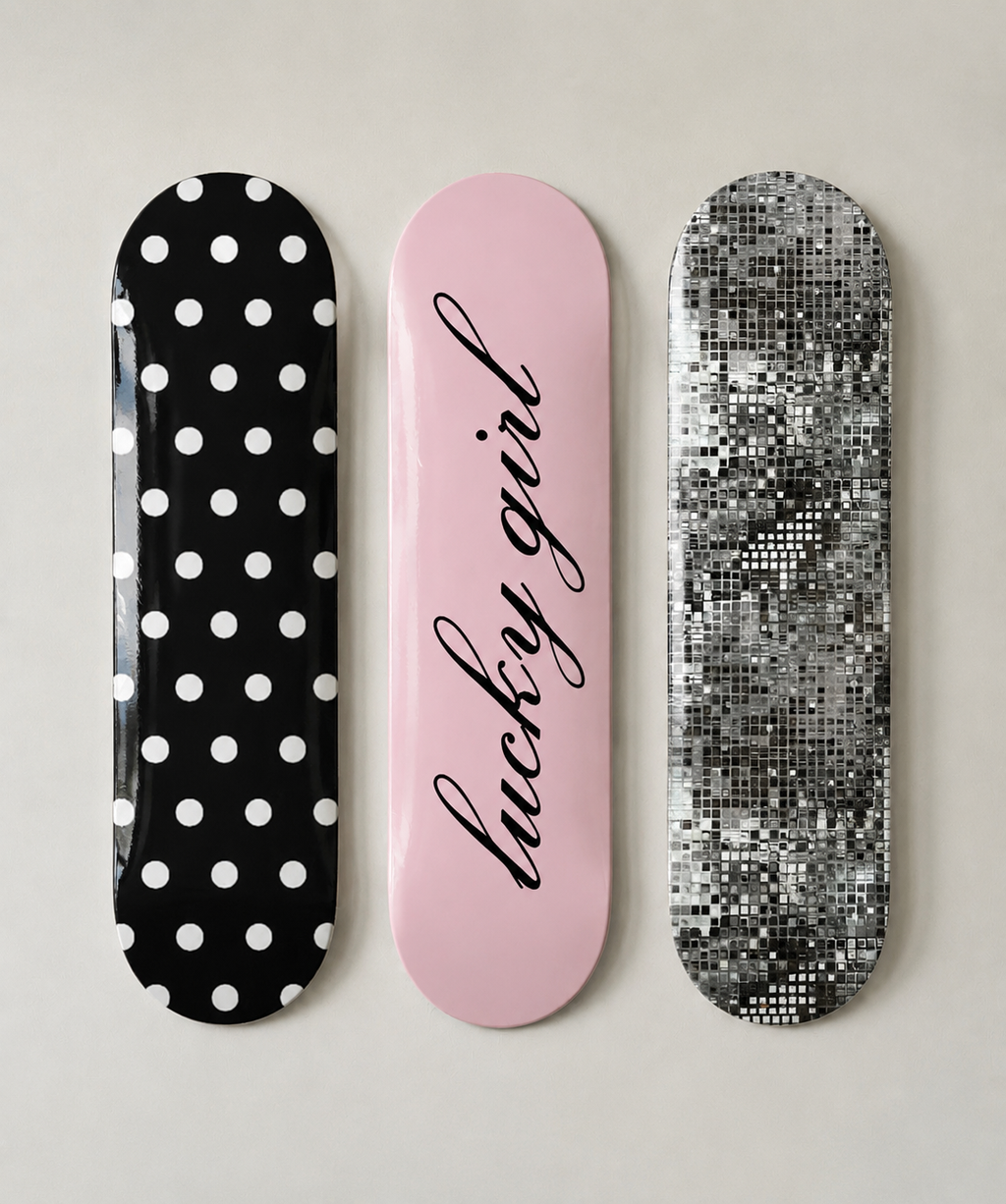 Lucky Girl Disco Skateboard Wall Decor Art