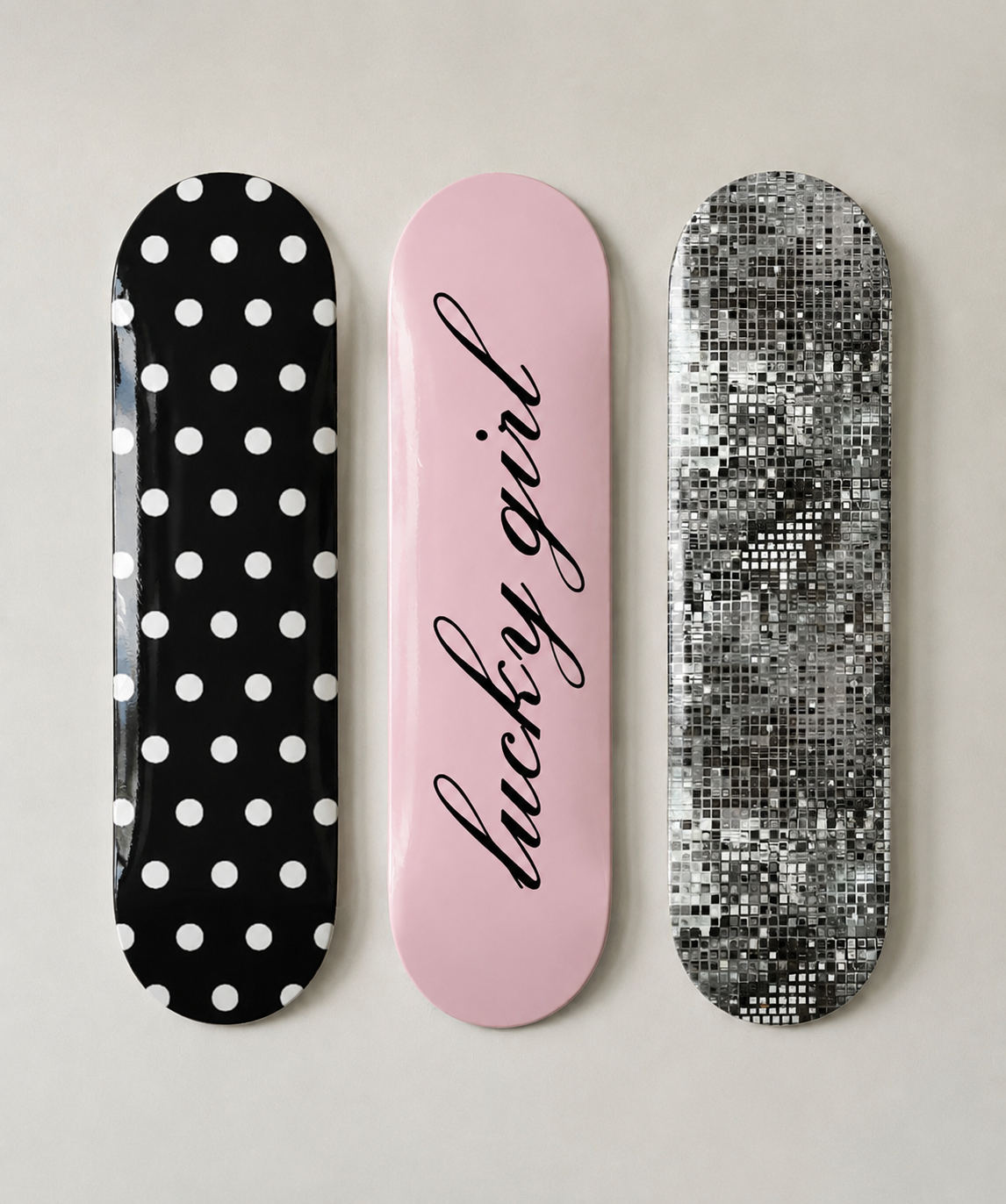 Lucky Girl Disco Skateboard Wall Decor Art