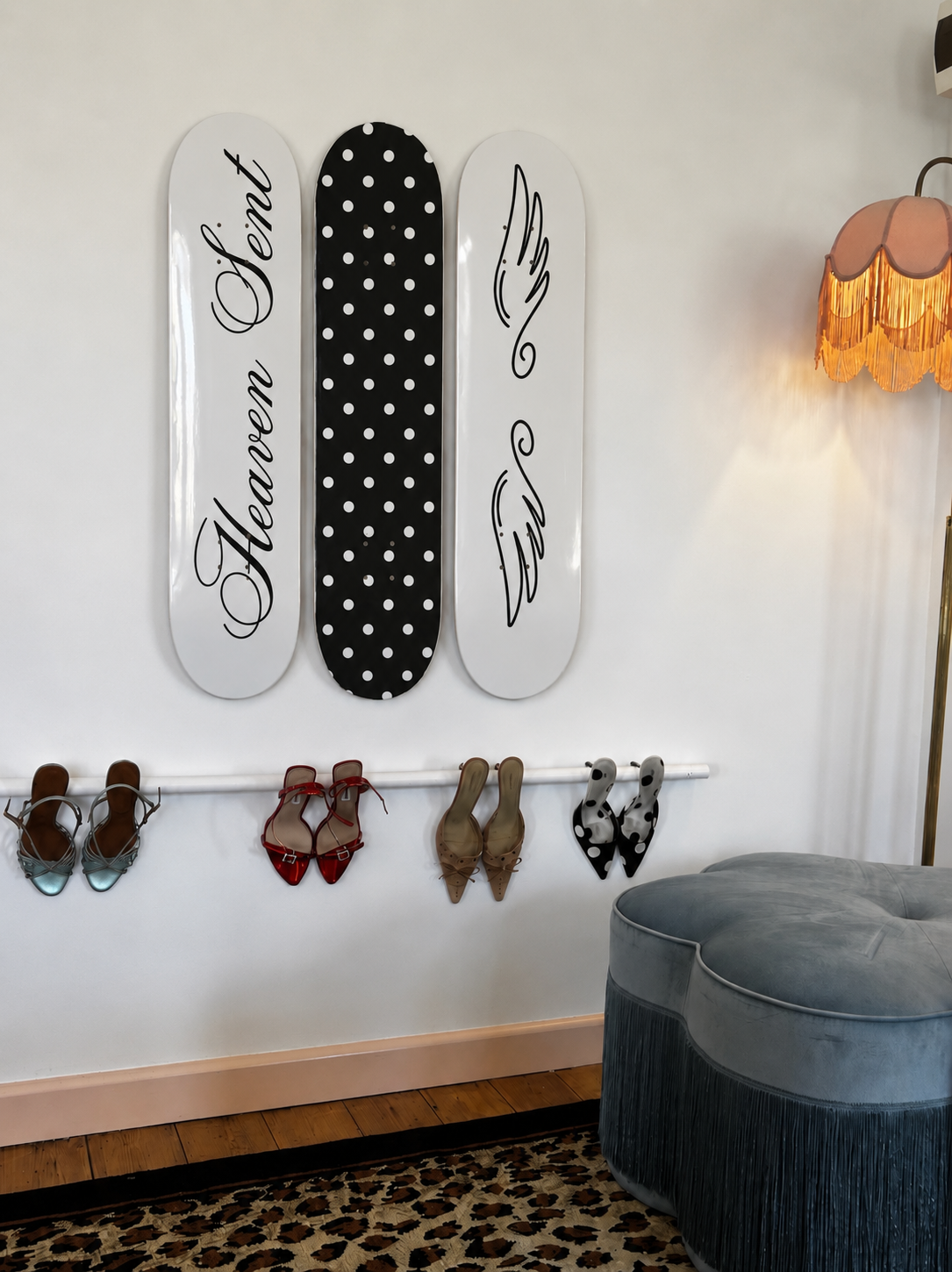Heaven Sent Polka Dot Skateboard Wall Decor Art