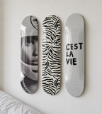 Cest La Vie Zebra Print Skateboard Wall Decor Set