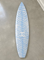 Blue Tiger Print Surfboard Wall Decor