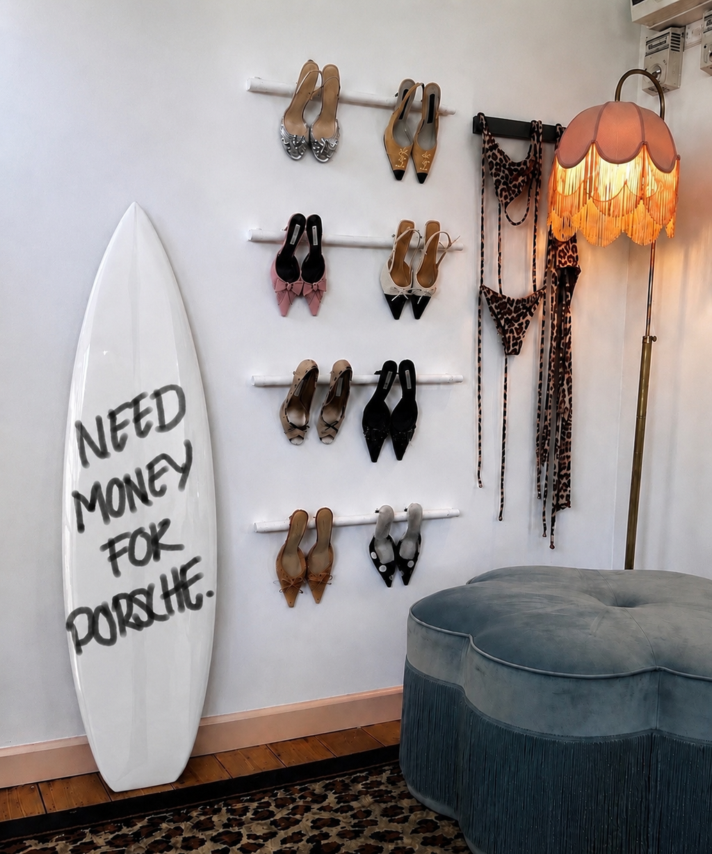 Need Money 4 Porsche Surfboard Wall Art