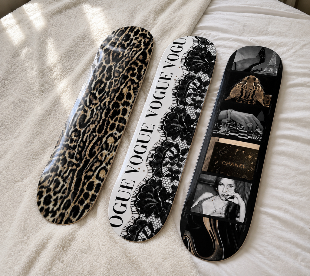 Vogue Cheetah Print Skateboard Wall Decor Set