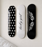 Lucky Girl Polka Dot Skateboard Wall Decor Art