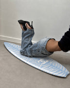 Blue Tiger Print Surfboard Wall Decor