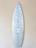 Blue Tiger Print Surfboard Wall Decor