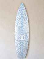 Blue Tiger Print Surfboard Wall Decor