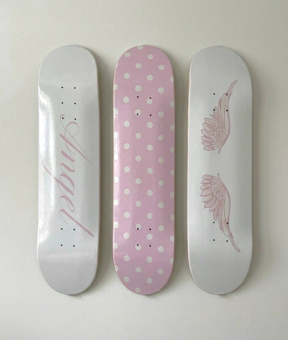 Angel Wing Polka Dot Skateboard Wall Decor Art