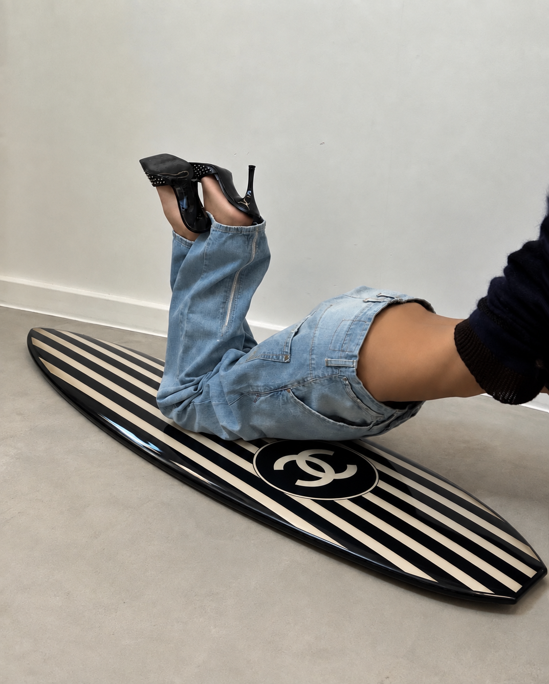 Summer Stripe Surfboard Wall Decor