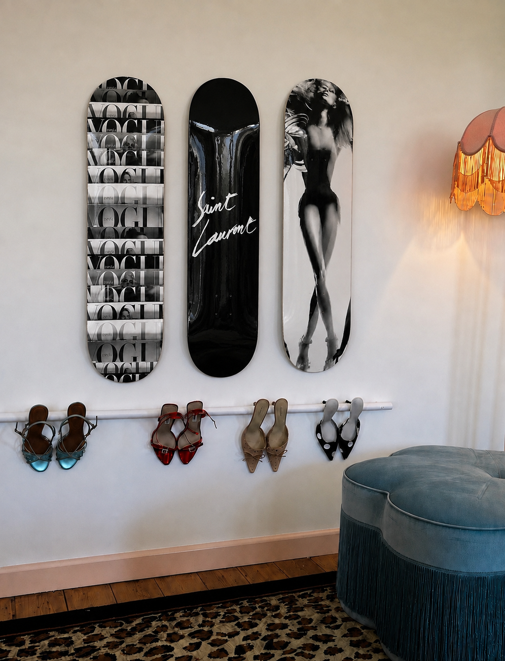 Vogue Saint Laurent Skateboard Wall Decor Set