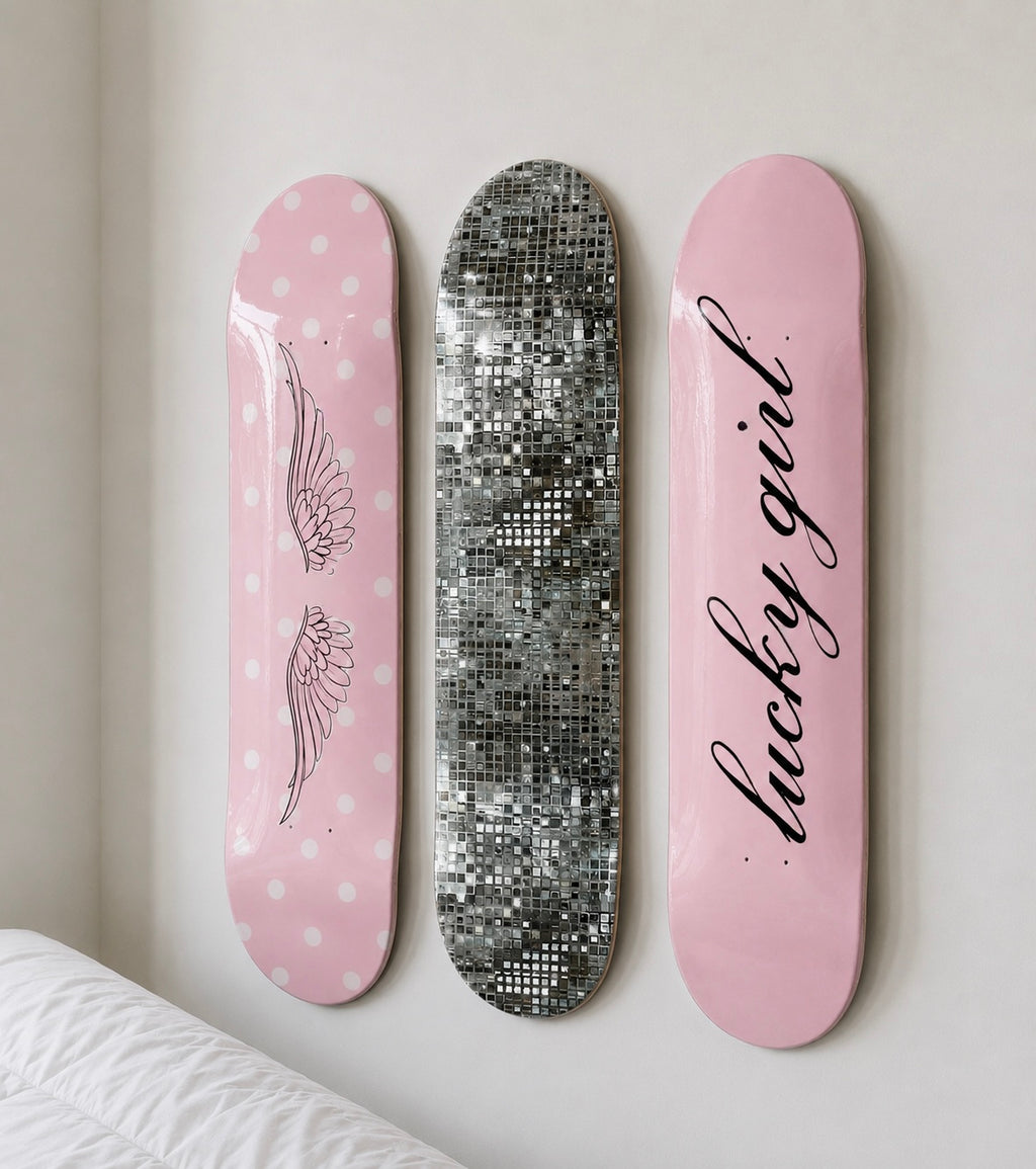 Lucky Girl Skateboard Wall Decor Set