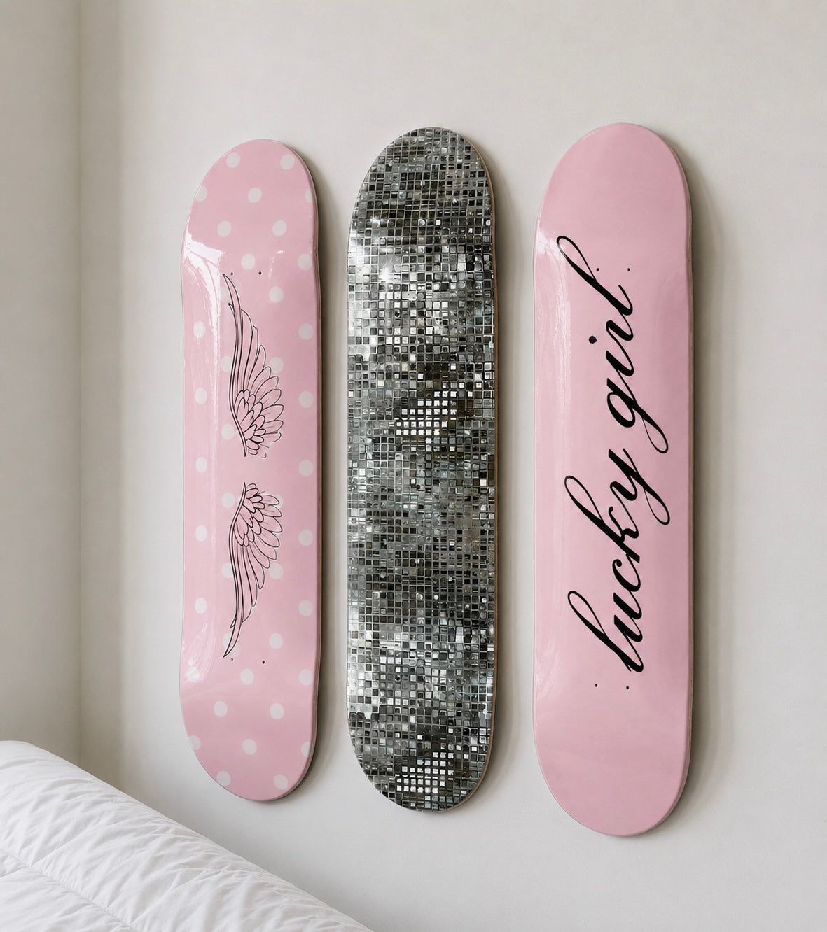 Lucky Girl Skateboard Wall Decor Set