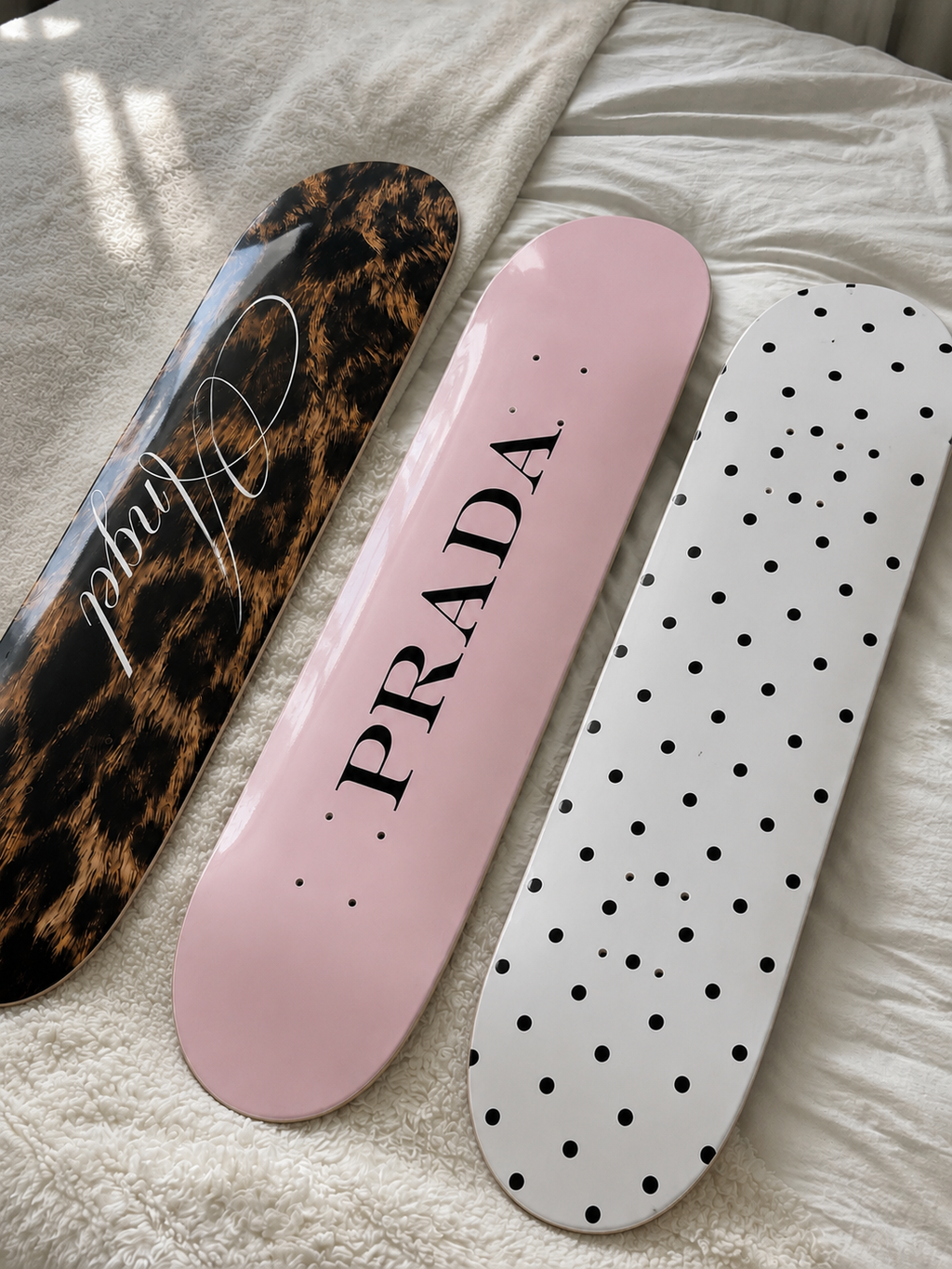 Prada and Cheetah Print Skateboard Wall Decor Set