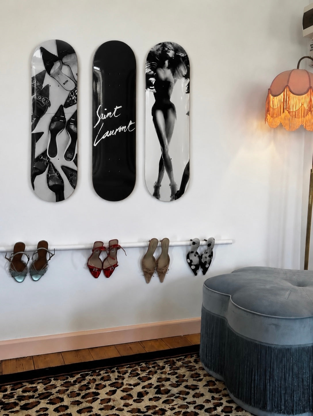Saint Laurent Skateboard Wall Decor Set