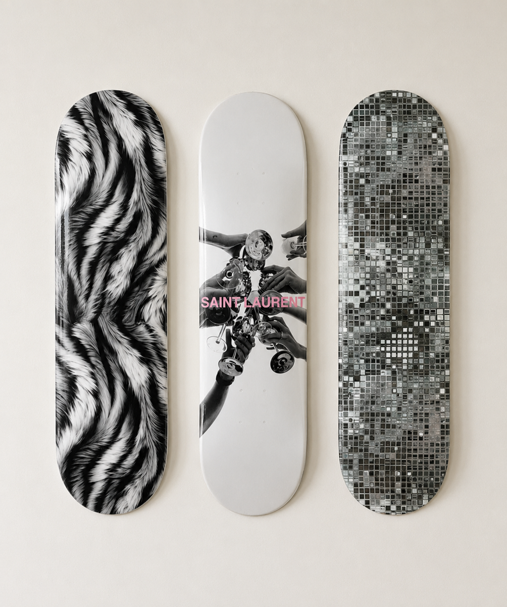 Saint Laurent Disco Skateboard Wall Decor Set