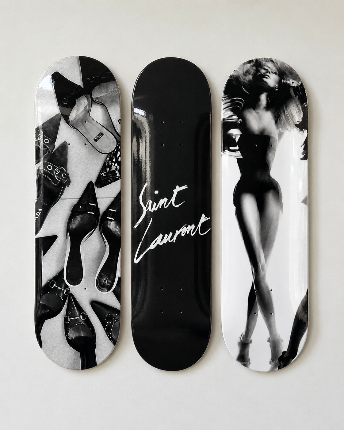 Saint Laurent Skateboard Wall Decor Set