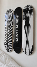 Saint Laurent and Zebra Print Skateboard Wall Decor Set