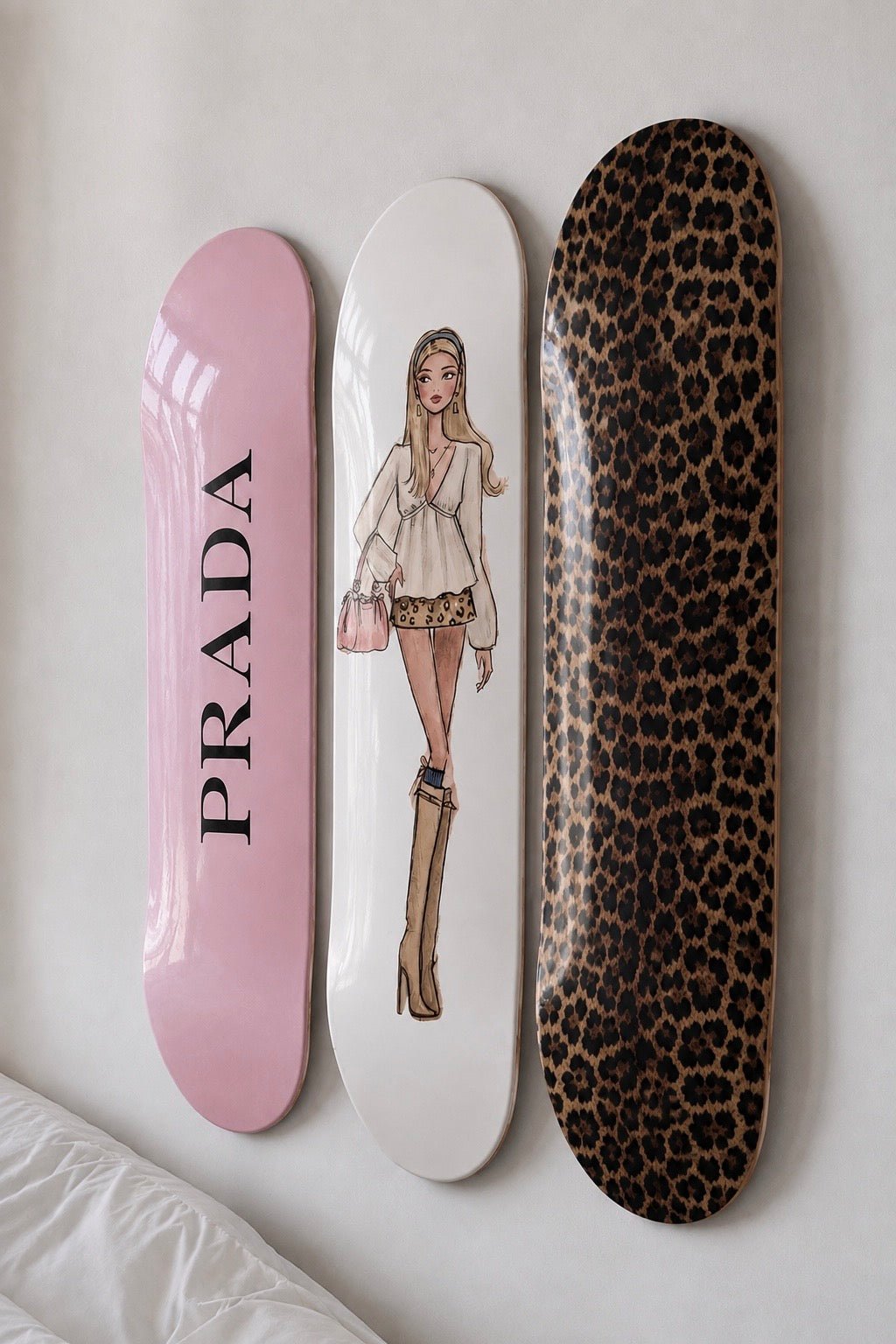 Prada Blondie Cheetah Print Skateboard Wall Decor Set