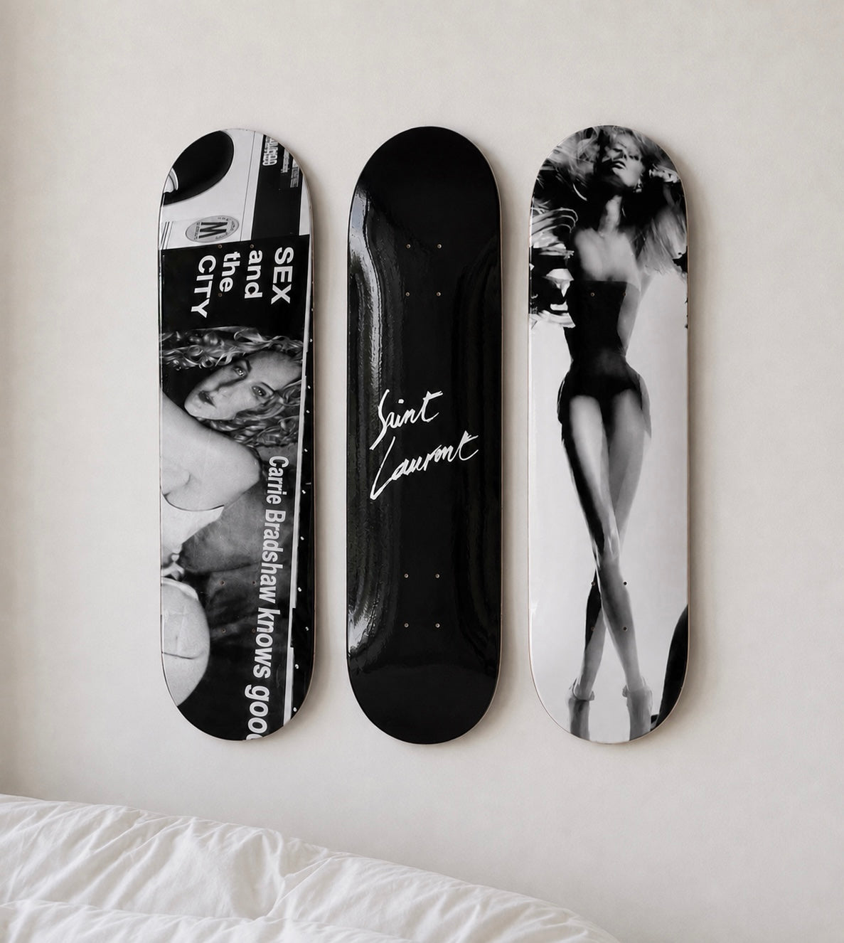 High Fashion Saint Laurent Skateboard Wall Decor Set