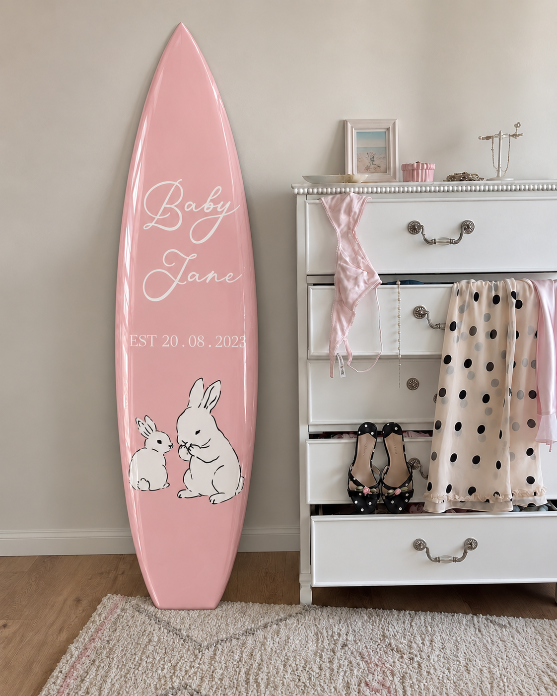 Custom Baby Name Surfboard Wall Decor