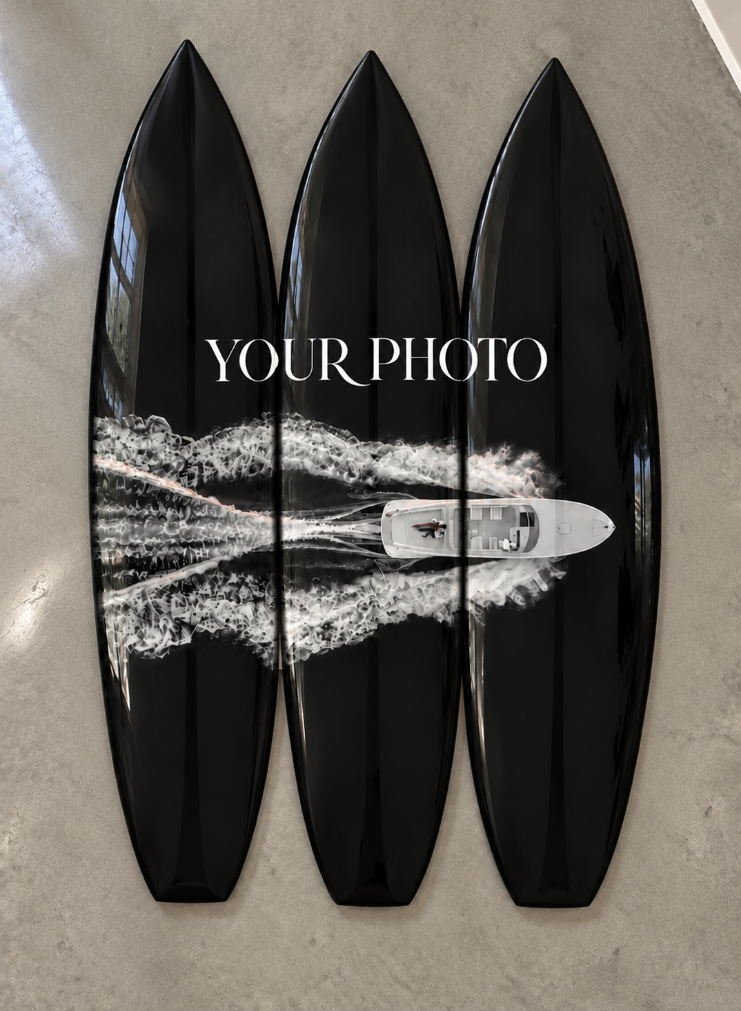 Customizable Photo - Three Surfboard Wall Art Gift Set