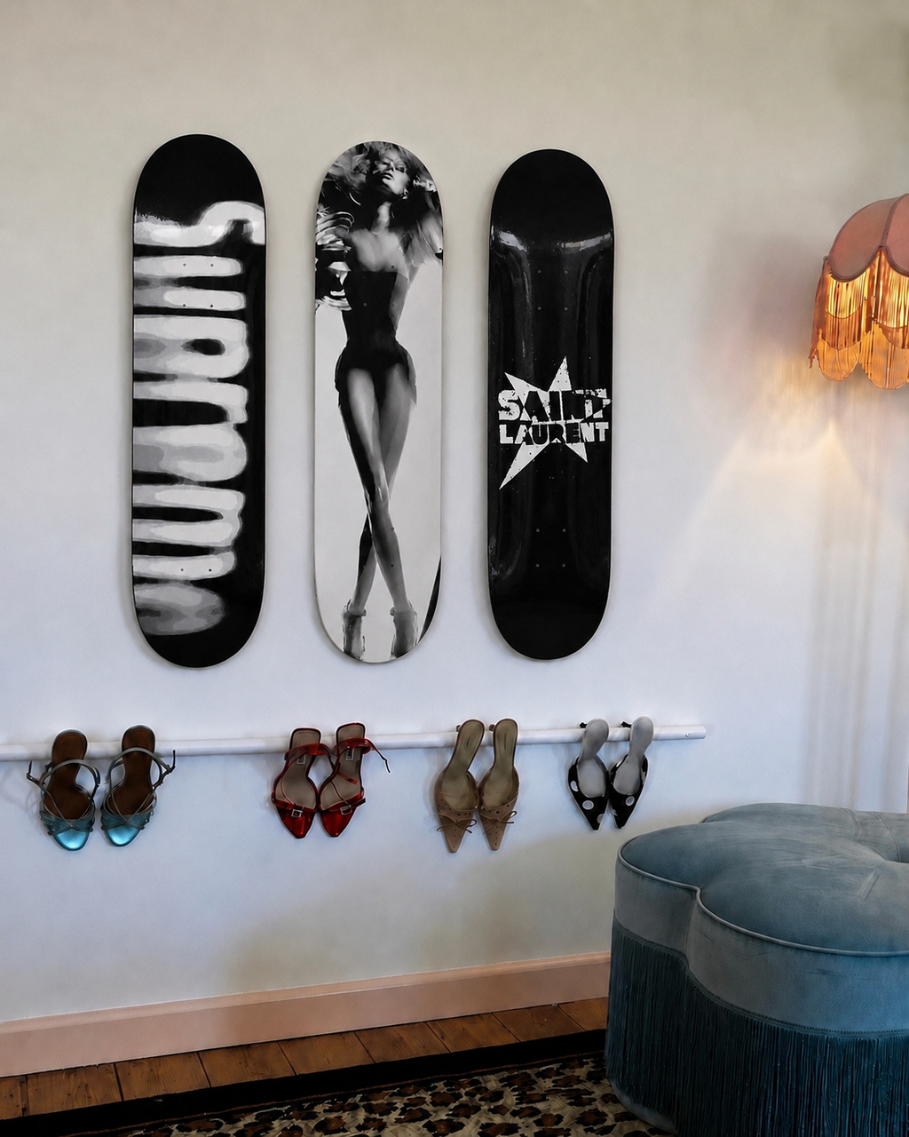 Supreme and Laurent Skateboard Wall Decor Art