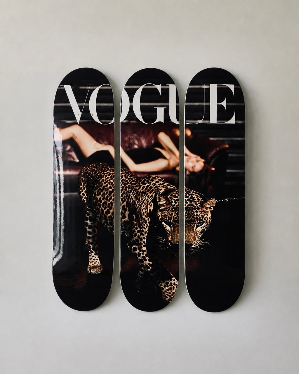 Vogue Cheetah Print Skateboard Wall Decor Set