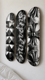 Supreme and Chrome Skateboard Wall Decor Set