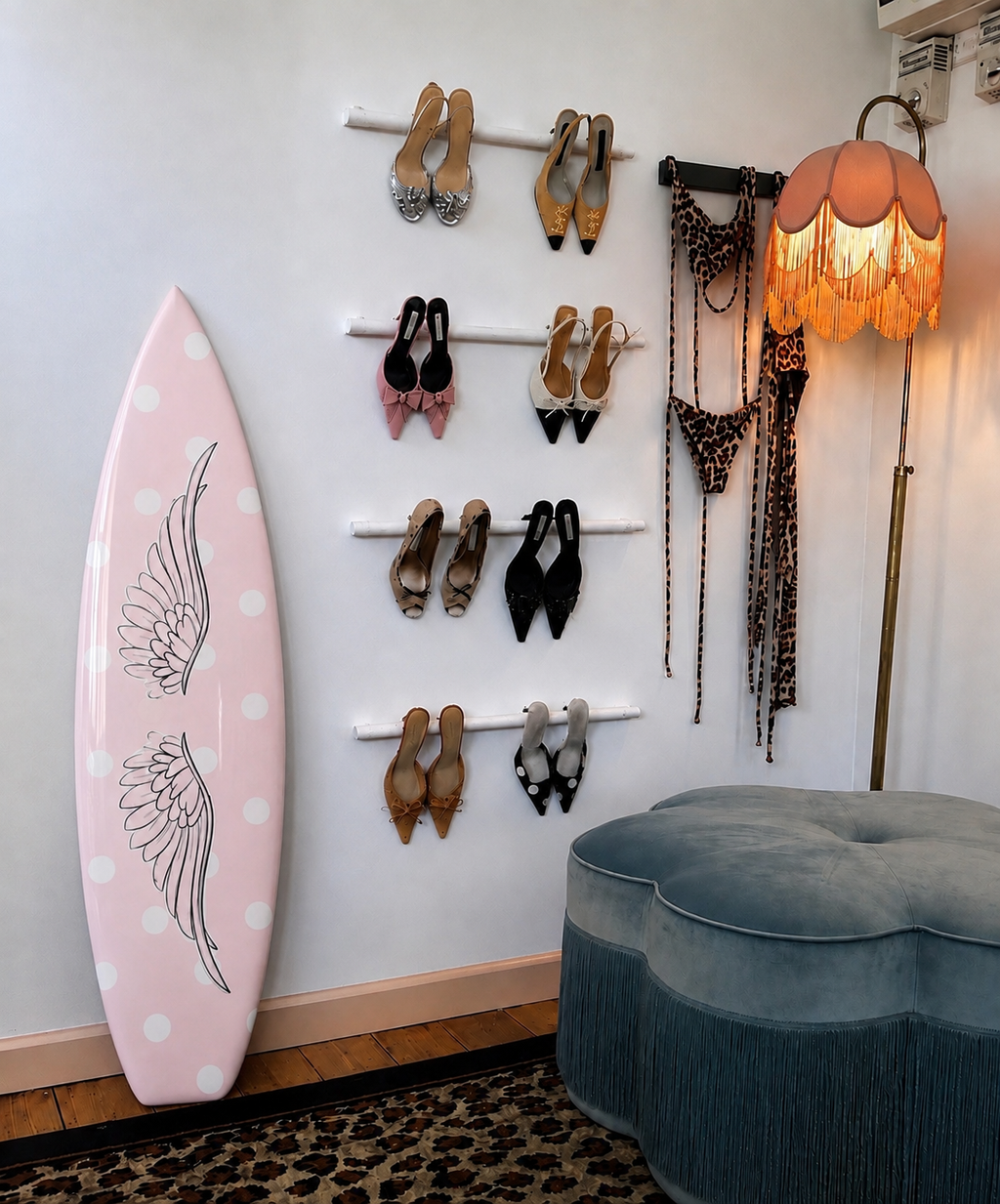Angel Polka Dot Surfboard Wall Decor