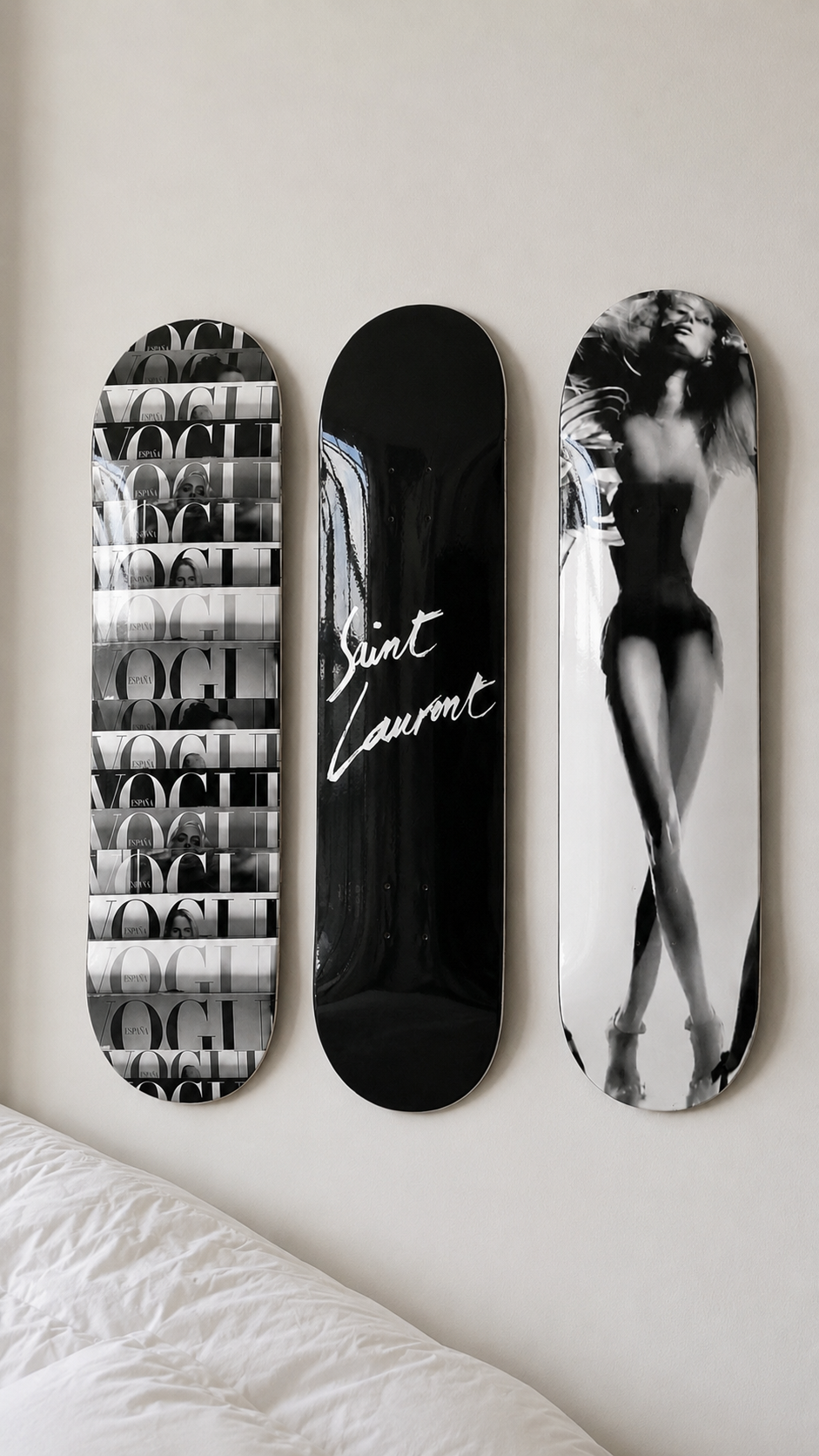 Vogue Saint Laurent Skateboard Wall Decor Set