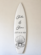 Custom Wedding Name & Date Surfboard Wall Decor