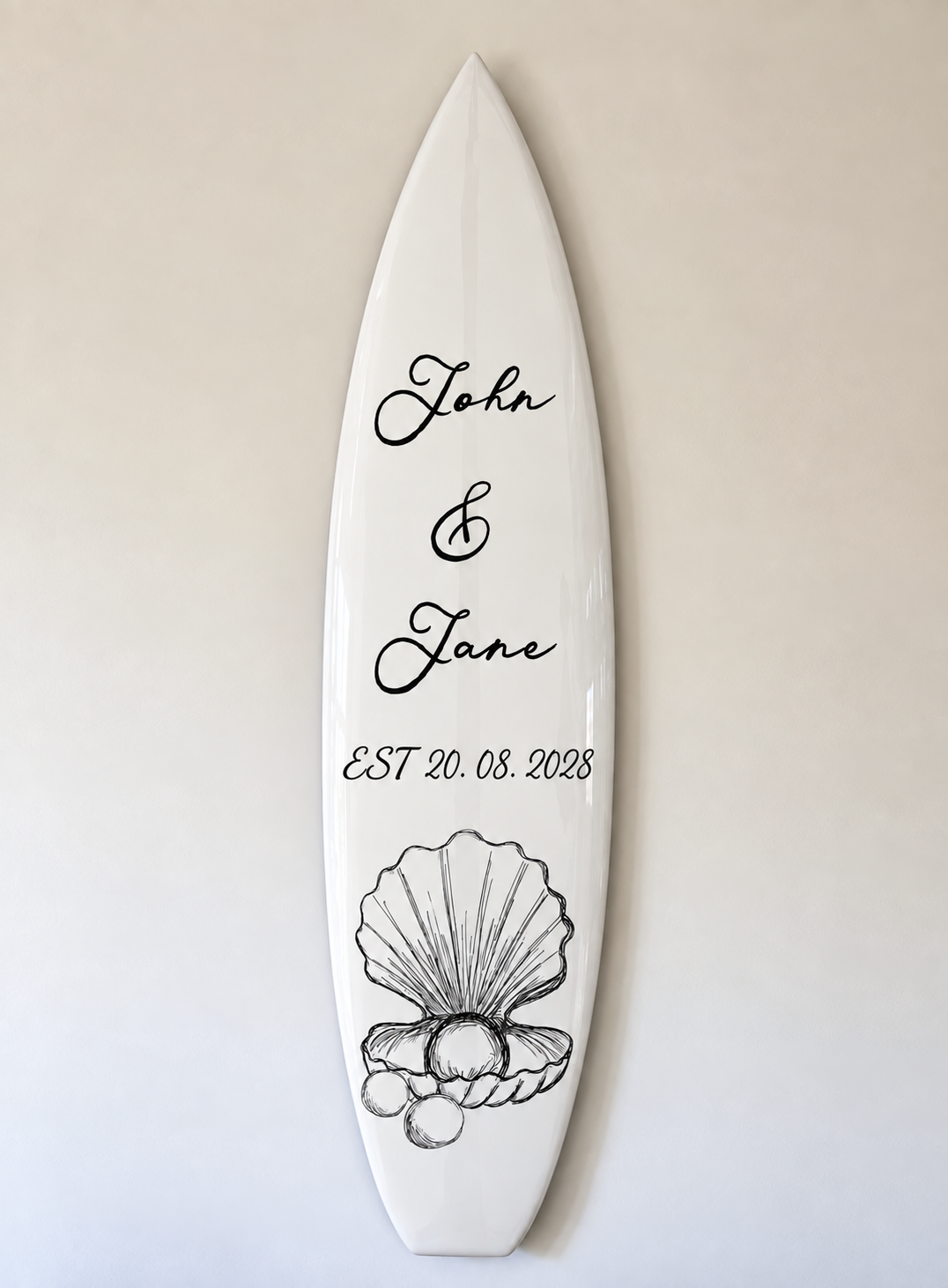 Custom Wedding Name & Date Surfboard Wall Decor