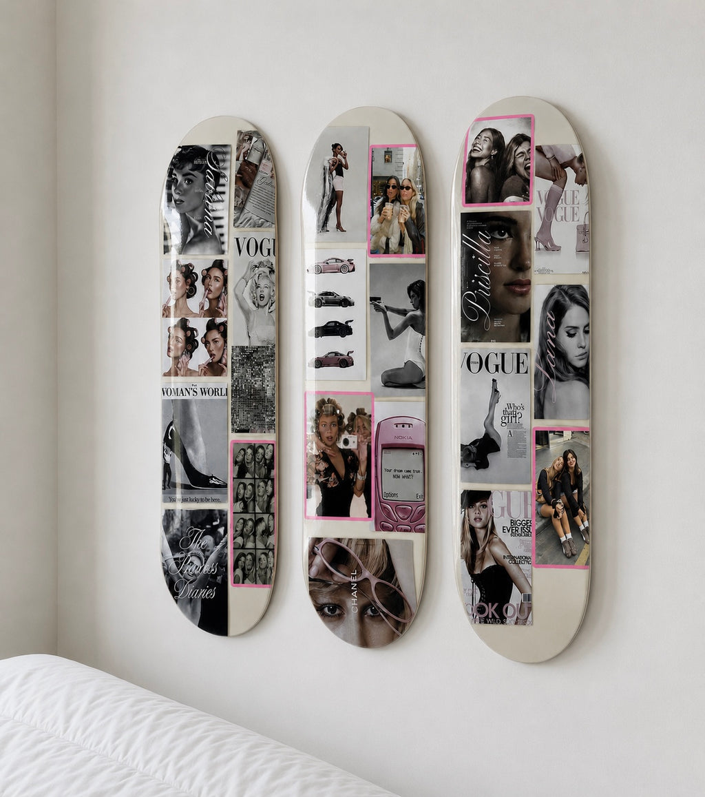 Custom Photo Insert Aesthetic Collage Skateboard Wall Art Set