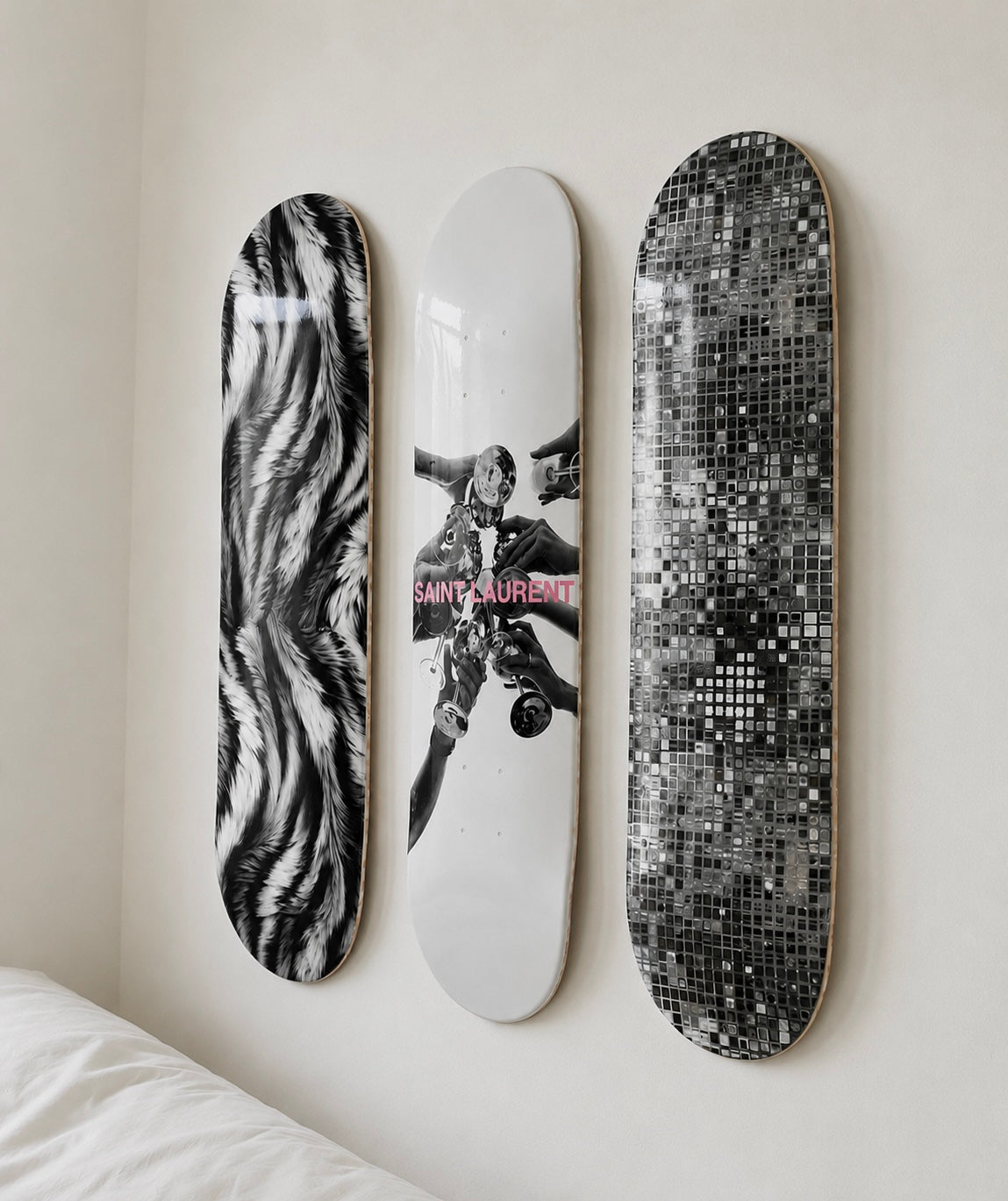 Saint Laurent Disco Skateboard Wall Decor Set