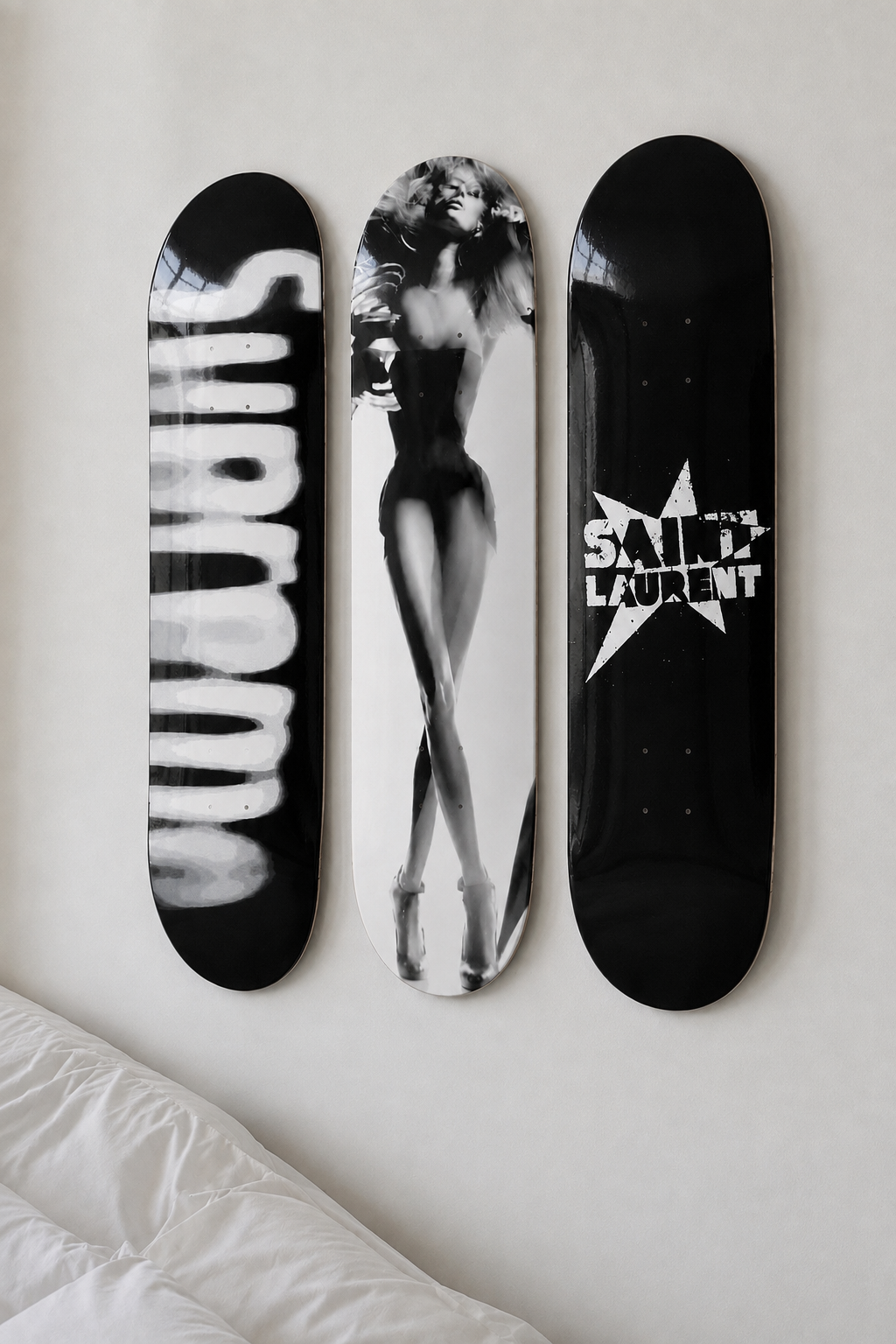 Supreme and Laurent Skateboard Wall Decor Art