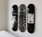 Ciao Zebra Print Skateboard Wall Decor Set