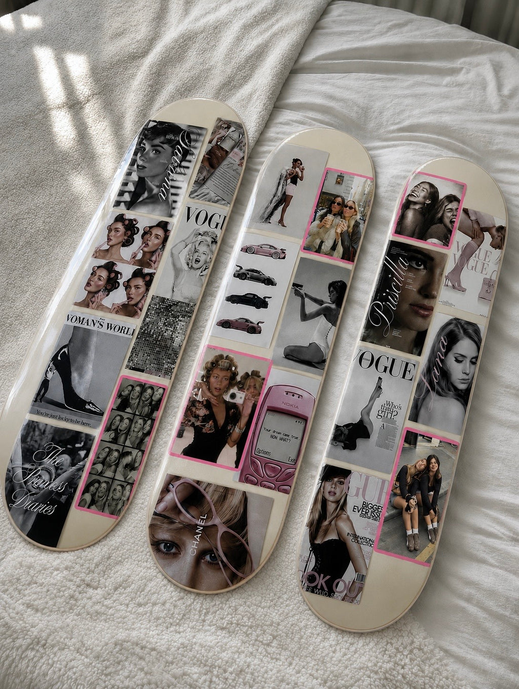 Custom Photo Insert Aesthetic Collage Skateboard Wall Art Set