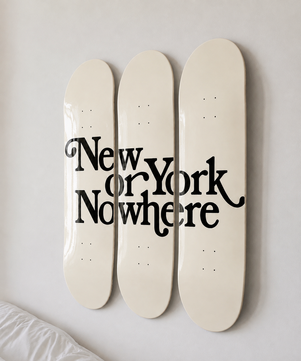 New York or Nowhere Skateboard Wall Decor Set