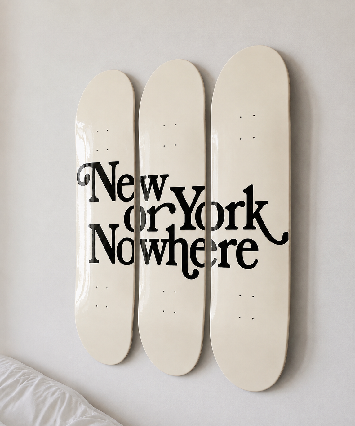 New York or Nowhere Skateboard Wall Decor Set