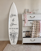 Custom Wedding Name & Date Surfboard Wall Decor
