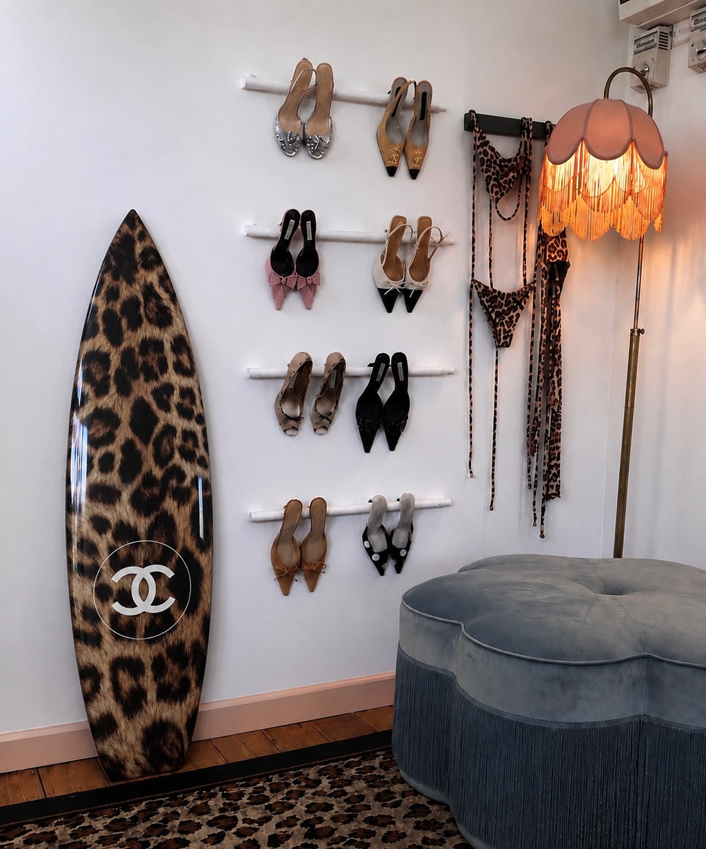 Cheetah Print Surfboard Wall Decor